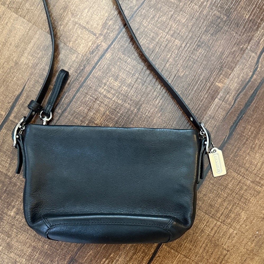 Coach Black Leather with Silver Hardware